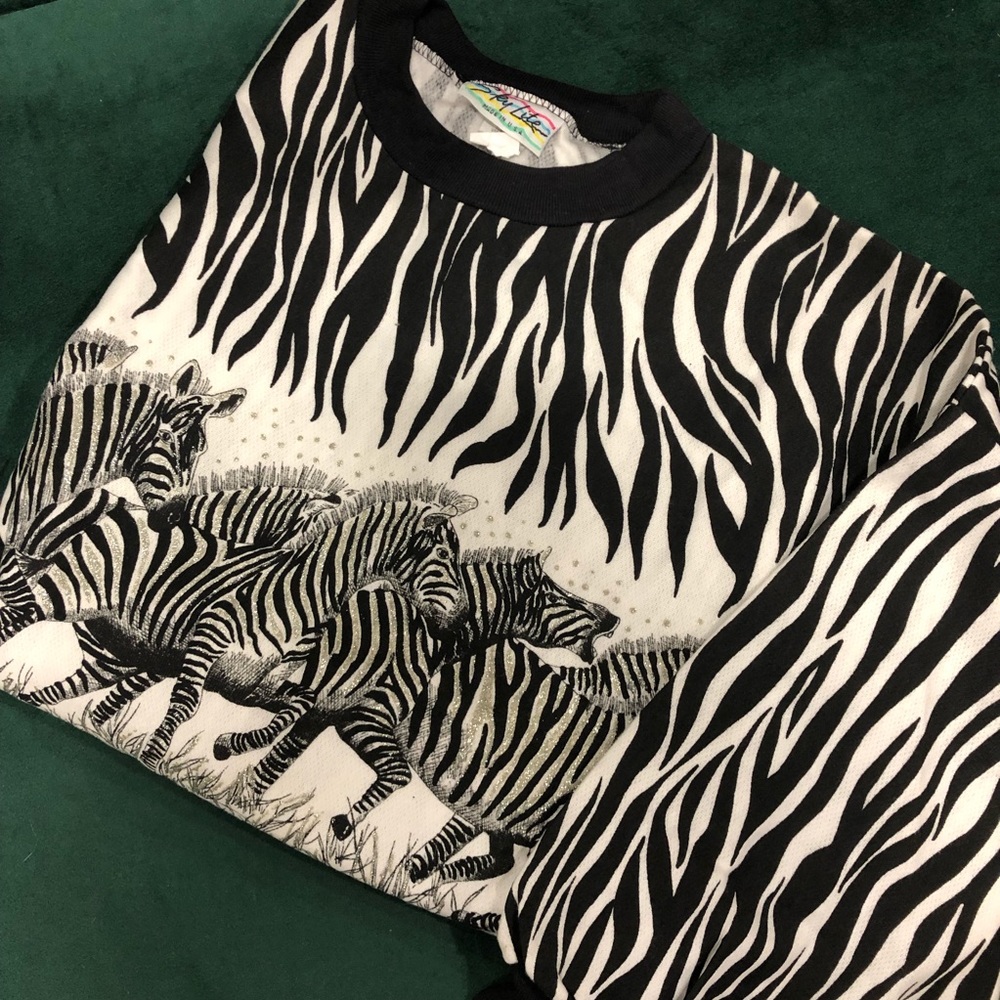 Zebra Print Black and White Sweatshirt